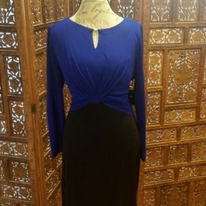 Ellen Tracy Shift Dress Blue and Black size 24W